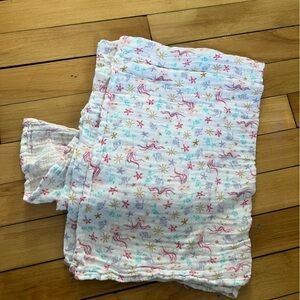 Kyle & Deena under the sea print jellyfish muslin infant blanket  baby swaddle